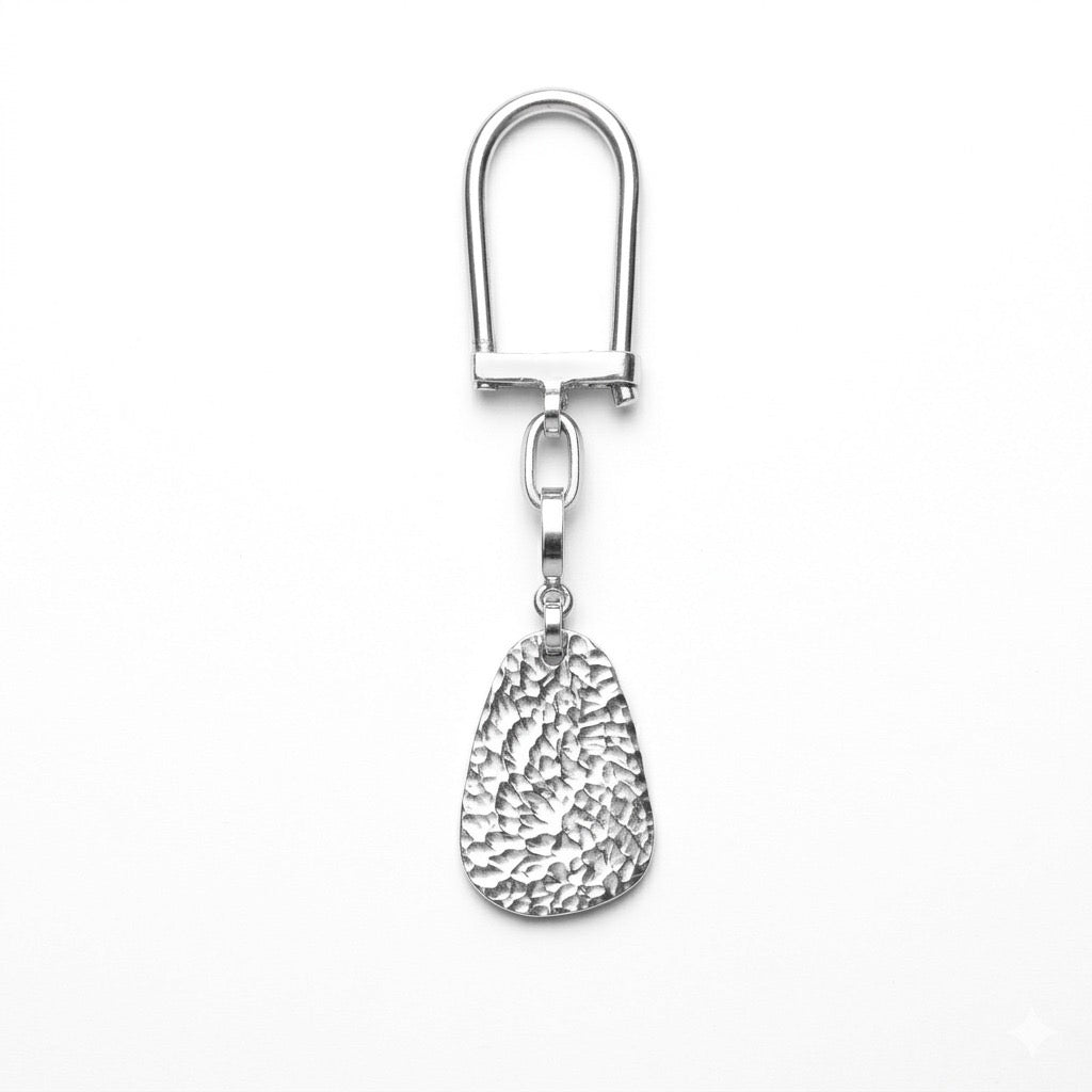 The Hammered Pebble Keychain