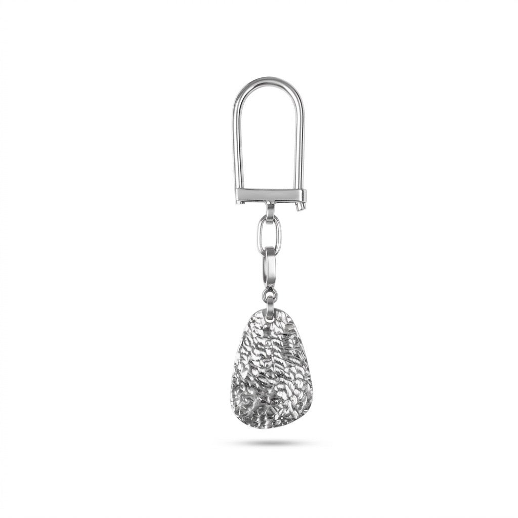 The Hammered Pebble Keychain