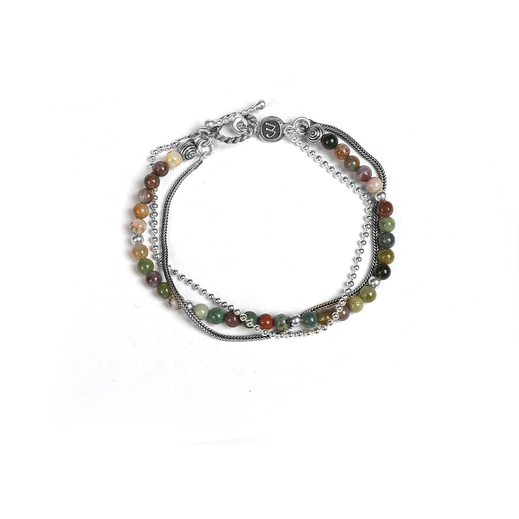 Triple Stack Bracelet | Moss Agate