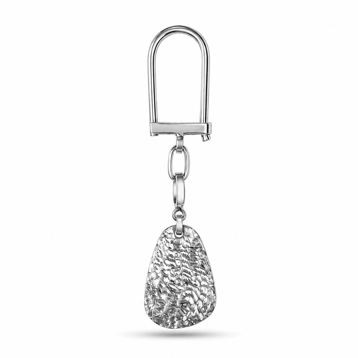 Hammered Pebble Keychain