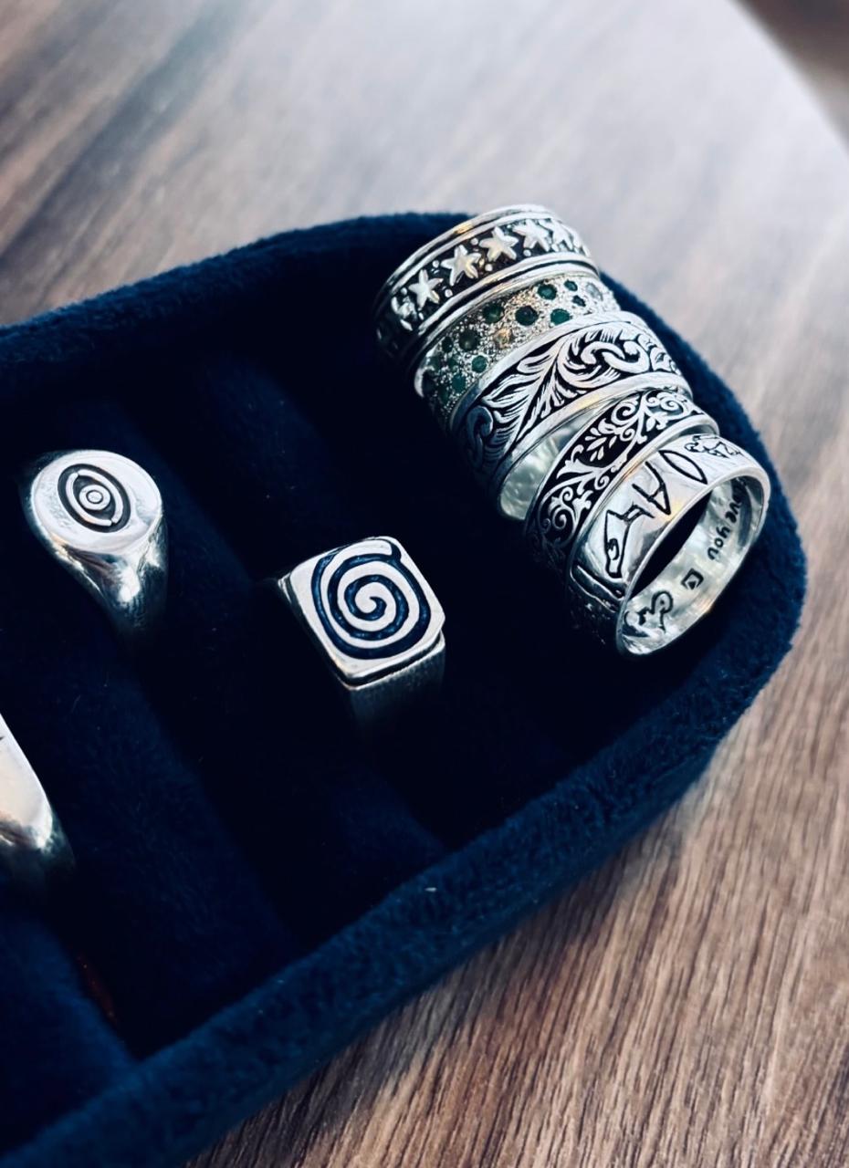 Blue Spiral Ring