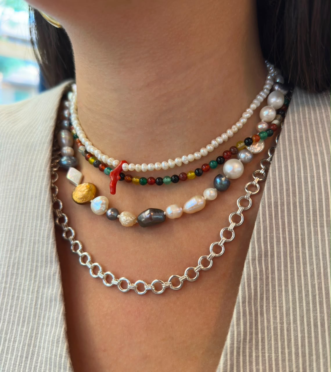 Freeform Pearl Choker